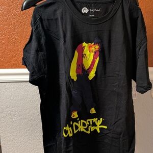 Forever 21 Black Tee with Yellow and Red Graphic